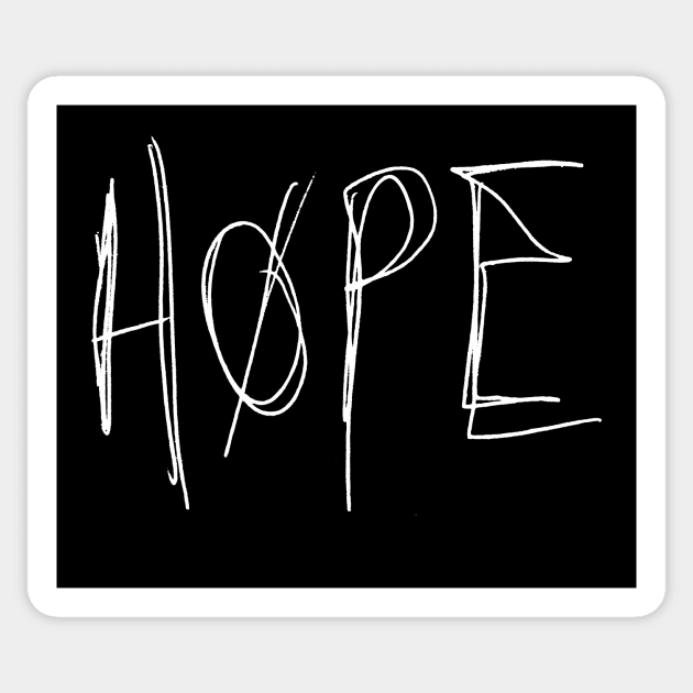 Hope - Alexander Calvert handwriting - white font Sticker by MeowOrNever